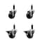 Service Caster 3'' Soft Rubber Wheel Swivel 1'' Expanding Stem Caster Set 2 Brakes, 4PK SCC-EX20S314-SRS-2-PLB-2-1 - alternate 1